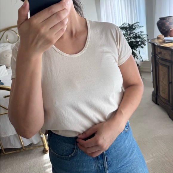 Esby Jane Cotton Tee Sand Off White XS  NWT - Picture 6 of 7